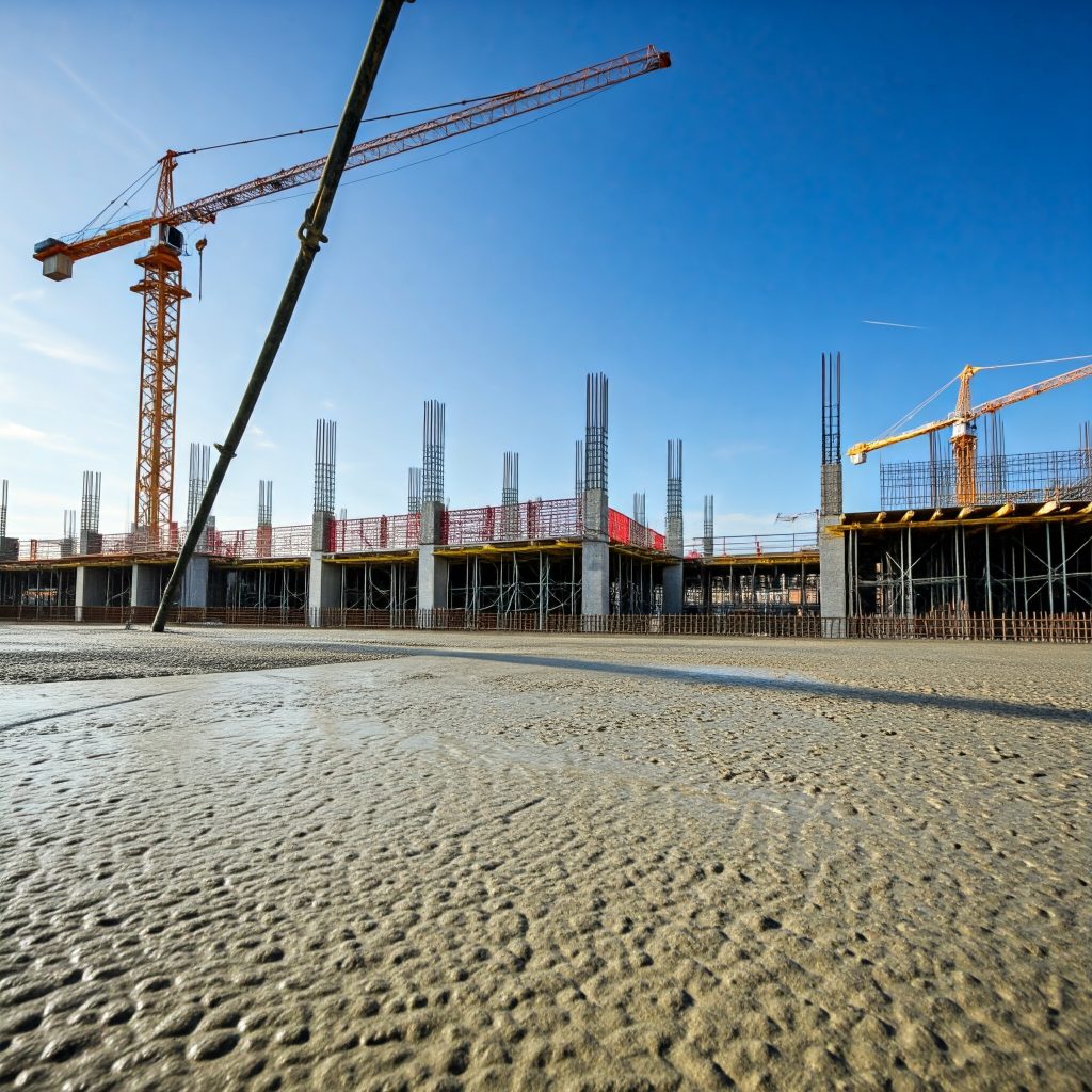 Fresh concrete in site