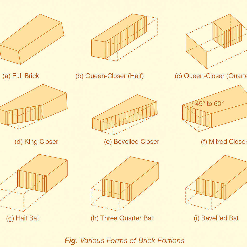 Various forms of special bricks