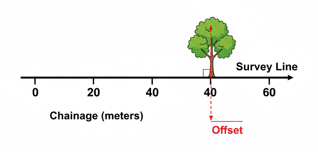 Diagram illustrating Chainage