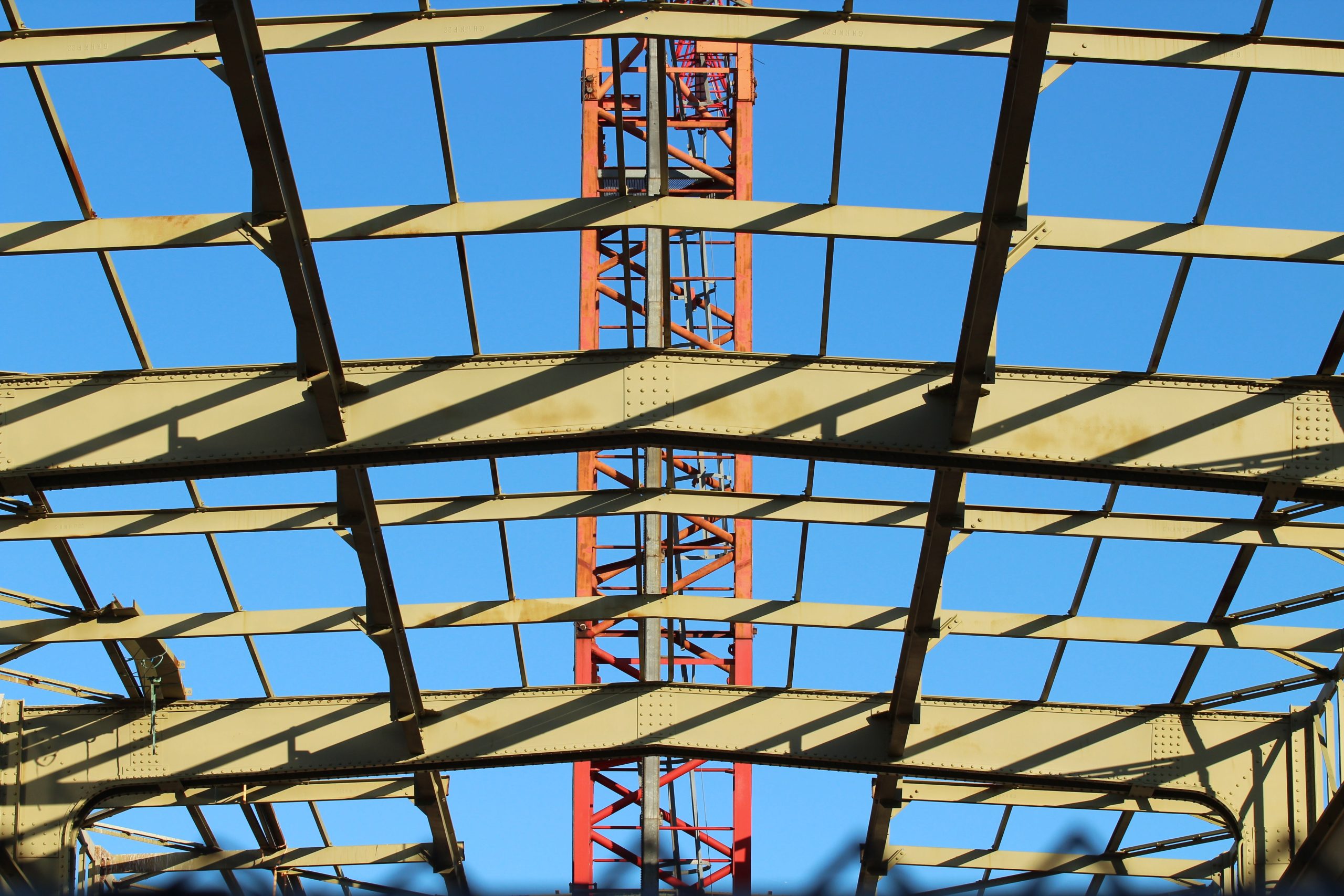 Steel structural frame of a building - the type of steel structure designed using ETABS SAP2000 or STAAD Pro