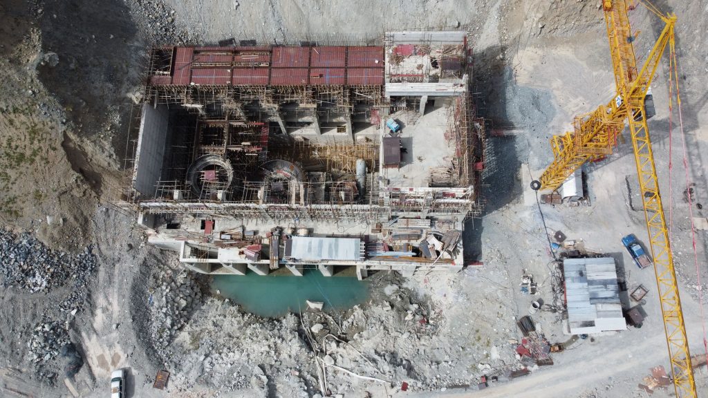 Aerial drone shot of a civil engineering construction site - the type of project where drone survey software delivers real workflow value
